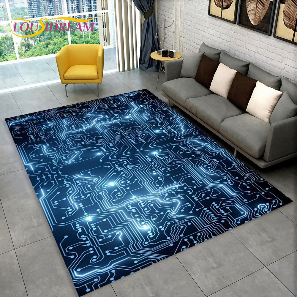 3D Chip Circuit Board Area Rug - Kids Outdoor Area ulasan dan harga