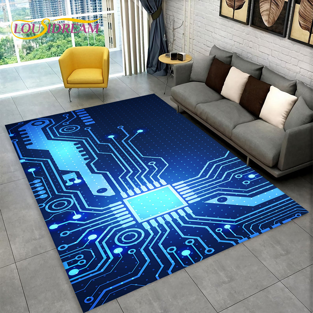 3D Chip Circuit Board Area Rug - Kids Outdoor Area ulasan dan harga