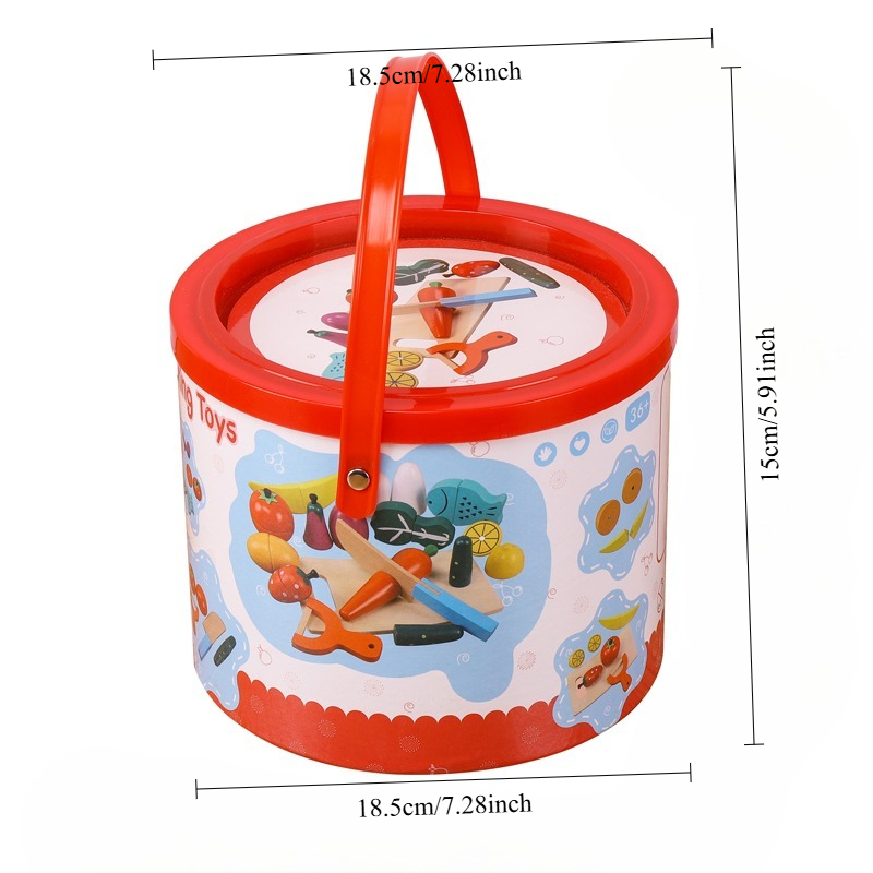 Wooden Fruit Vegetable Cutting - Kids Outdoor Kitchen Accessories ulasan dan harga