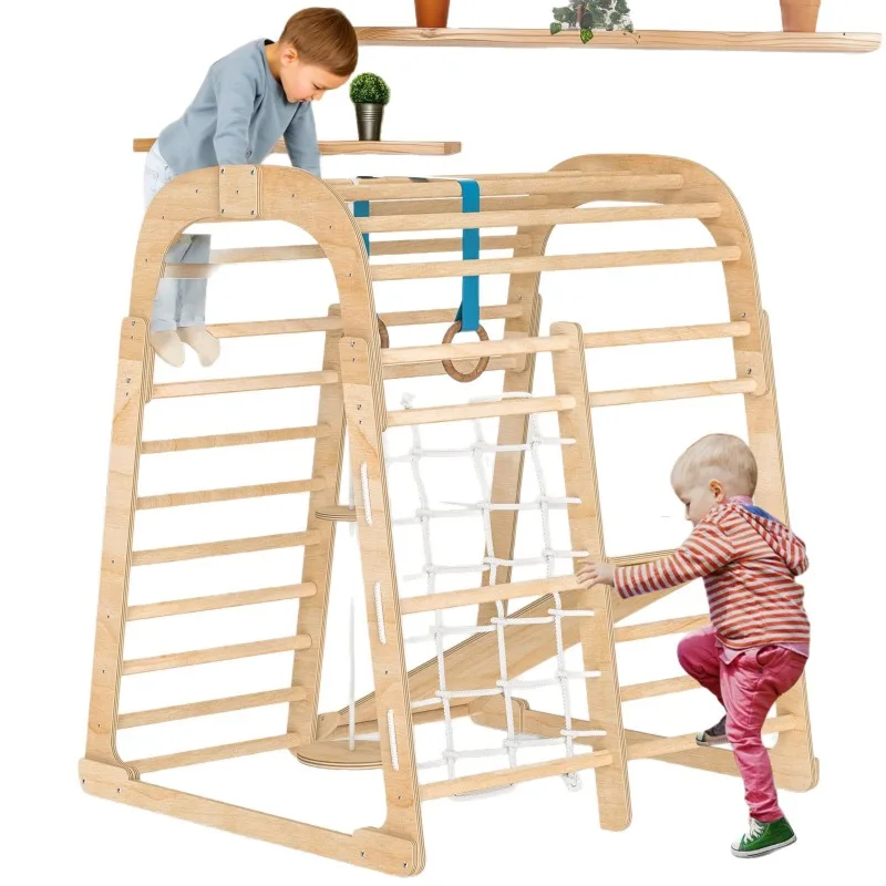 Solid wood children's slide wo - Kids Outdoor Climbing Frame ulasan dan harga